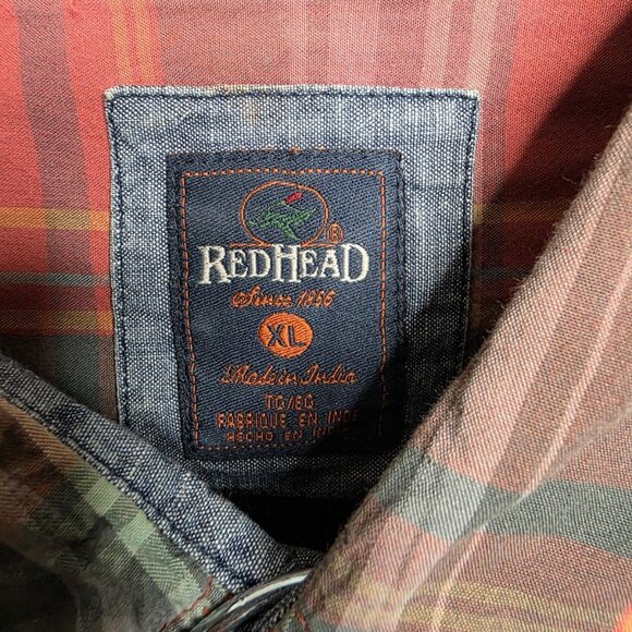 3 Red Head Brand Co Mens Sz XL Button Front Shirt Multi Plaid Cotton - Picture 9 of 10